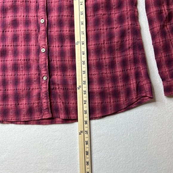 Eddie Bauer Womens Button Up Long Sleeve Spring Bright Plaid Shirt Size M - Picture 4 of 11